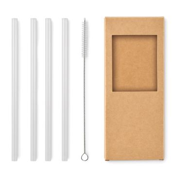 4 pailles verre réutilisables