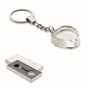 Porte-clé Publicitaires cœur en verre