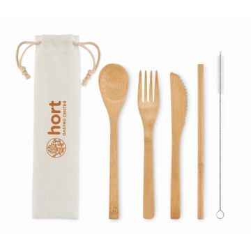 Goodies Couverts en Bambou avec Paille