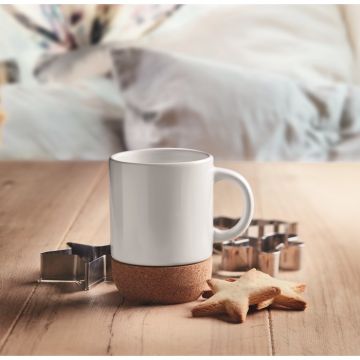 Tasse cadeau d'entreprise avec base en liège 300 ml 