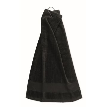 Serviette de golf en coton avec anneau d'accroche