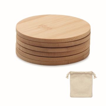 Goodies Lot de 6 Sous-Verres en Bambou
