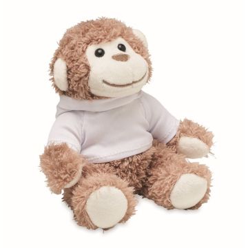 Singe en peluche portant un pull à capuche