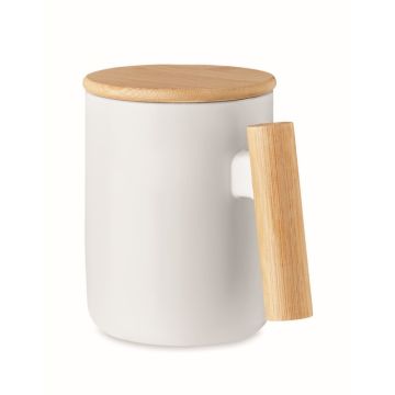 Mug en porcelaine publicitaire avec couvercle 380 ml