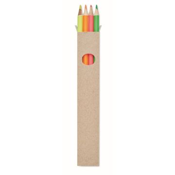 Set de 4 crayons de couleur surligneurs publicitaires