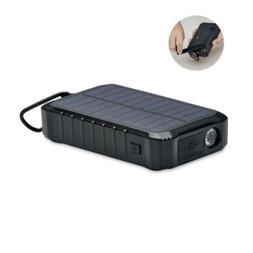 Powerbank Publicitaire solaire 8000 mAh avec dynamo à manivelle