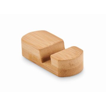 Mini support pour smartphone publicitaire en bambou