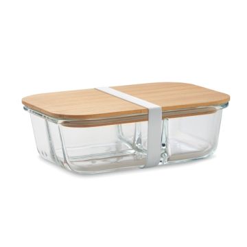 Lunchbox en verre et bambou publicitaire