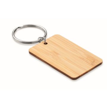 Porte-clés rectangulaire bambou publicitaire
