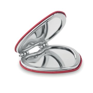 Miroir double élégant en forme de cœur, fermeture magnétique