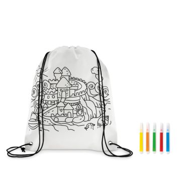 Sac à cordon non tissé à colorier pour enfant