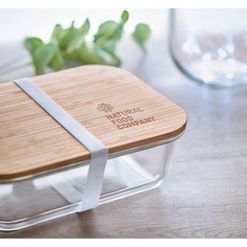 Objet Publicitaire Lunchbox en Verre et Bambou