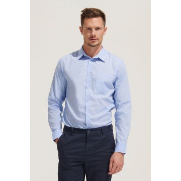 Chemise Homme Floquée Popeline Manches Longues Sol's Baltimore Fit