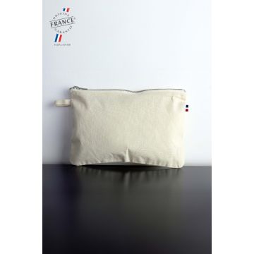 Trousse publicitaire en coton bio zippée, Fabriquée en France - ATF