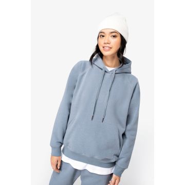 Sweat-shirt publicitaire écoresponsable à capuche raglan femme