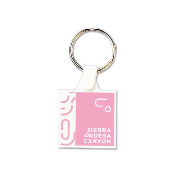 Porte-clés publicitaire plastique souple carré 35x35 mm