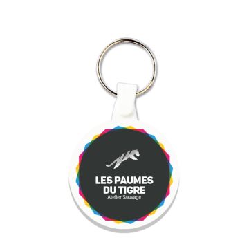 Porte-clés plastique souple rond publicitaire ø 41 mm