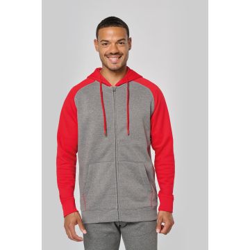 Veste Publicitaire à personnaliser Molleton Zippée Capuche Bicolore Unisexe