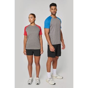 T-Shirt Publicitaire Triblend Bicolore Sport Manches Courtes Adulte