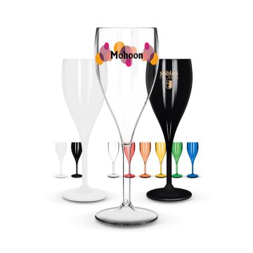 Grande Flûte à Champagne réutilisable Aspect Verre (Tritan) Fabriqué en FRANCE - 12,5 cl