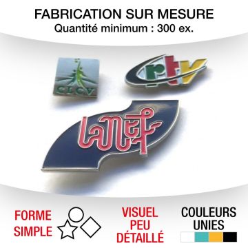 Pin's métal à la forme en fer relief avec émaillage