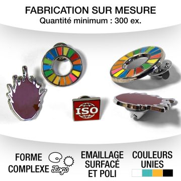 Pin's qualité premium à la forme en métal avec émaillage lisse surfacé