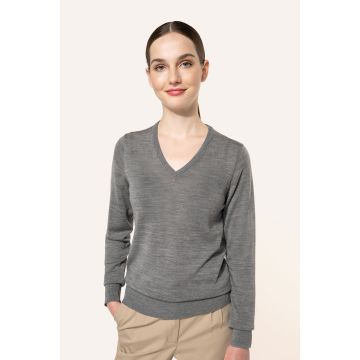 Pull Mérinos Col V Femme à broder
