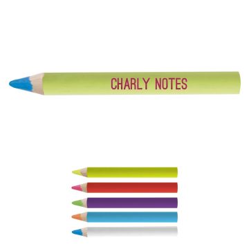 Mini Crayon Bois Prestige Naturel Mine Fluo avec Vernis Couleur