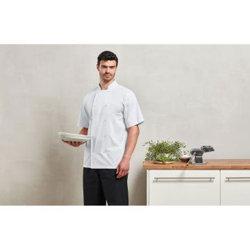 Veste Publicitaire de Cuisinier Manches Courtes bouton pression