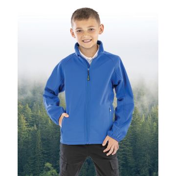 Veste publicitaire softshell recyclée 2 couches enfant