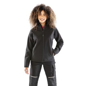 Veste publicitaire softshell recyclée 3 couches à capuche femme