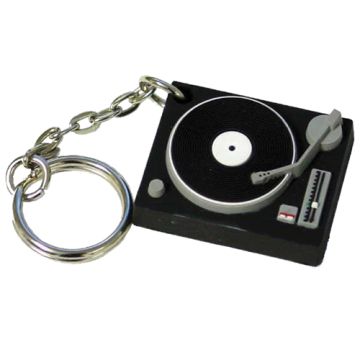 Anti-stress avec logo Porte-clé tourne disque