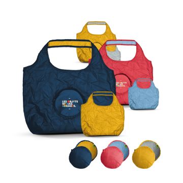 Sac shopping pliable reversible bicolore en RPET 20 L