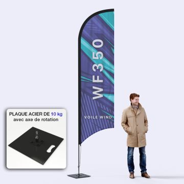 Beach flag publicitaire 3m50