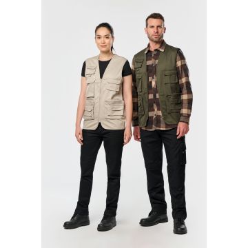Gilet Publicitaire Polycoton Multipoches Doublé Unisexe