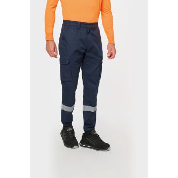 Pantalon publicitaire cargo unisexe avec bas élastiqué et bande réfléchissante