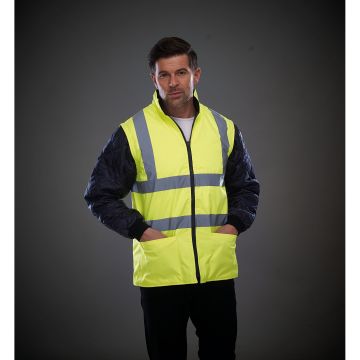 Veste Publicitaire Matelassée Haute Visibilité avec Manches Détachables
