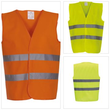 Gilet publicitaire à 2 bandes haute visibilité
