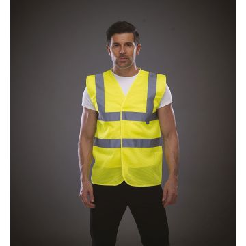 Gilet personnalisé haute visibilité à maille ajourée