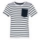 Striped White / Navy
