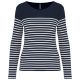 Striped Navy / White