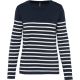 Striped Navy / Off White