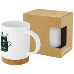 Tasse à floquer Neiva de 425  ml en céramique avec base en liège