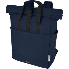 Sac à dos ordinateur portable enroulable personnalisable de 15 L en toile recyclée GRS 15 pouces