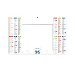 Calendrier personnalisé effaçable 2027 bancaire rigide multicolore 12 mois
