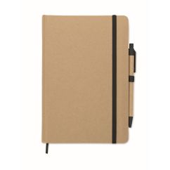 Carnet A5 avec couverture rigide en carton recyclé et stylo