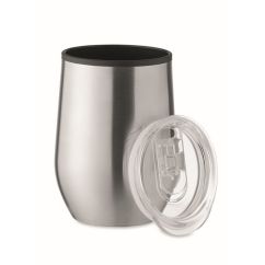 Gobelet Publicitaire en acier inoxydable double paroi couvercle transparent 350 ml