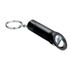 Lampe porte-clés décapsuleur publicitaire en métal