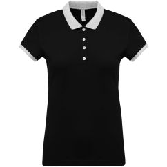 Polo personnalisable piqué bicolore femme