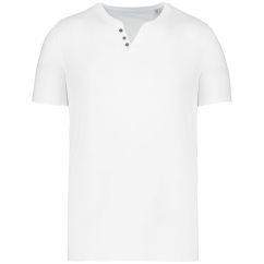 T-shirt publicitaire écoresponsable henley manches courtes homme